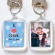 LLAVERO METACRILATO PERSONALIZADO "TE QUIERO" AZUL + FOTO