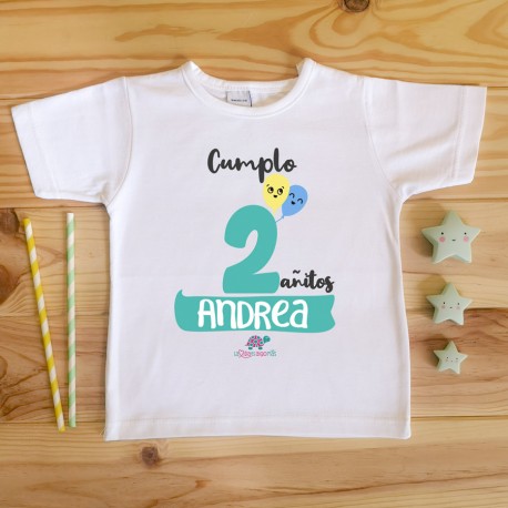 Comprar Camiseta personalizada cumpleaños "Cumplo 2 añitos" - mint - La Vida Es Algo