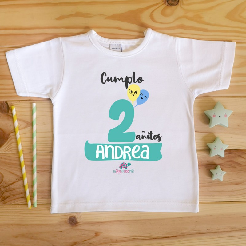 Comprar Camiseta personalizada cumpleaños "Cumplo 2 añitos" - mint - La Vida Es Más