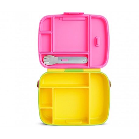 FIAMBRERA ALMUERZO HERMÉTICA BENTO MUNCHKIN CON CUBIERTOS - AMARILLO