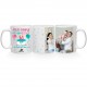 TAZA PERSONALIZADA FELIZ CUMPLE PAPI NOMBRES + EDAD + FOTO - ROSA/MINT 