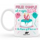 TAZA PERSONALIZADA FELIZ CUMPLE PAPI NOMBRES + EDAD + FOTO - ROSA/MINT 