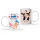 TAZA PERSONALIZADA PAPÁ "JUNTOS DE LA MANO" CON FOTO Y NOMBRE - AZUL / ROSA