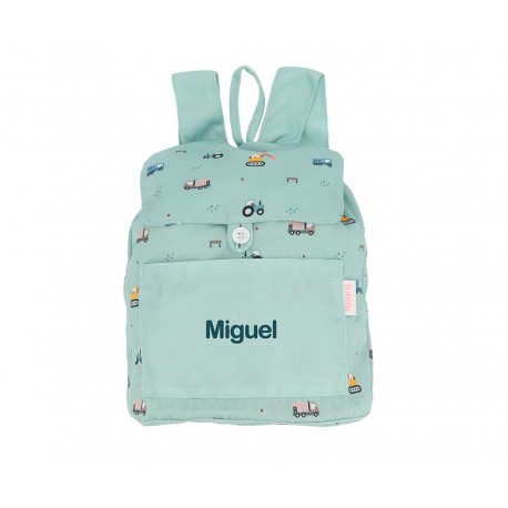 MOCHILA PEQUEÑA TELA PERSONALIZABLE TUTETE - TRUCKS