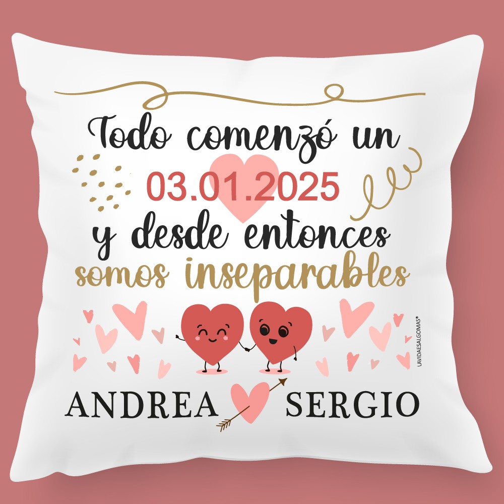 Cojín Personalizado San Valentín Amor Parejas 