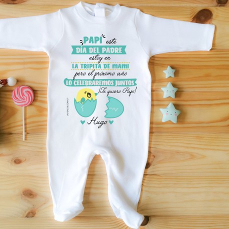 PIJAMA PERSONALIZADO "DÍA DEL PADRE EN LA TRIPITA DE MAMÁ M/L - MINT + CAJA REGALO