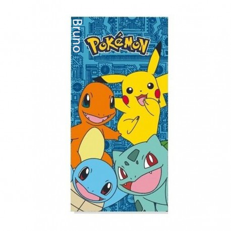 TOALLA DE PLAYA PERSONALIZABLE MICROFIBRA POKEMON Pikachu, Charmander, Bulbasur y Squirtle (1,40 x 70)