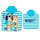 PONCHO TOALLA INFANTIL PERSONALIZABLE MICROFIBRA BLUEY - RAYAS FAMILIA (110 X 55 CM)
