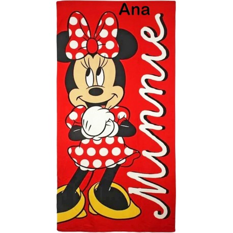 TOALLA DE PLAYA PERSONALIZABLE ALGODÓN - MINNIE DISNEY  (1,40 x 70)