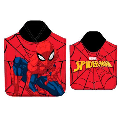 PONCHO TOALLA INFANTIL PERSONALIZABLE MICROFIBRA MARVEL - SPIDERMAN  (110 X 55 CM)