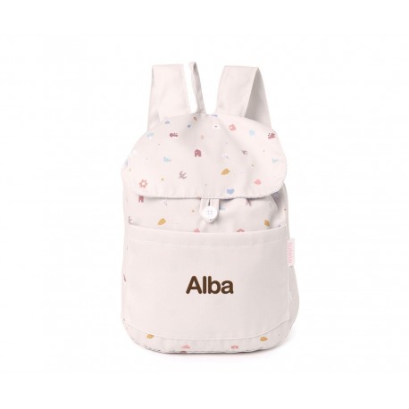 MOCHILA PEQUEÑA TELA ESCUELA INFANTIL PERSONALIZABLE TUTETE - GEOMETRIC NATURE