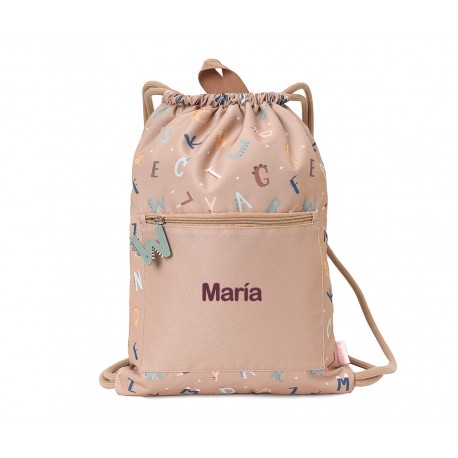MOCHILA SACO IMPERMEABLE PERSONALIZABLE TUTETE - FUNNY LETTERS