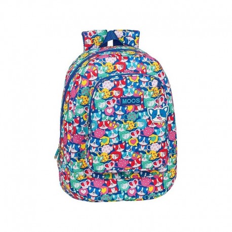 MOCHILA ESCOLAR DOBLE  ADAPTABLE CARRO -  KAWAII MOOS CORGI