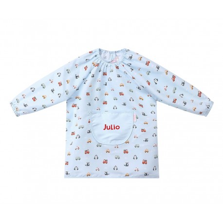 BABI INFANTIL IMPERMEABLE PERSONALIZABLE CON BOLSILLO CENTRAL TUTETE -  CITY CARS