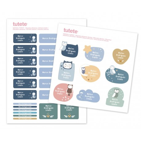29 PEGATINAS PERSONALIZADAS PARA OBJETOS TUTETE - MAGICAL FOREST
