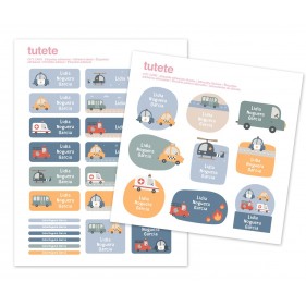 29 PEGATINAS PERSONALIZADAS PARA OBJETOS TUTETE - CITY CARS