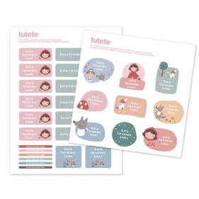 29 PEGATINAS PERSONALIZADAS PARA OBJETOS TUTETE - LITTLE RED