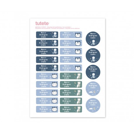 25 ETIQUETAS TERMOADHESIVAS PERSONALIZADAS PARA ROPA - MAGICAL FOREST