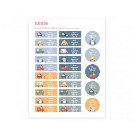 25 ETIQUETAS TERMOADHESIVAS PERSONALIZADAS PARA ROPA - CITY CARS