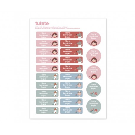 25 ETIQUETAS TERMOADHESIVAS PERSONALIZADAS PARA ROPA - LITTLE RED
