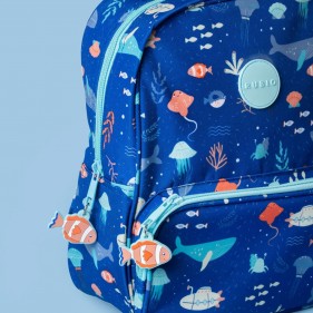 MOCHILA INFANTIL PERSONALIZABLE RUBIO  PEQUEÑA - MARINO AZUL