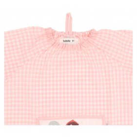 BABI INFANTIL PERSONALIZADO CON BOLSILLO CENTRAL VICHY TUTETE -  LITTLE RED