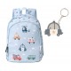 MOCHILA INFANTIL MEDIANA  PERSONALIZABLE TUTETE - CITY CARS + LLAVERO PERSONALIZABLE