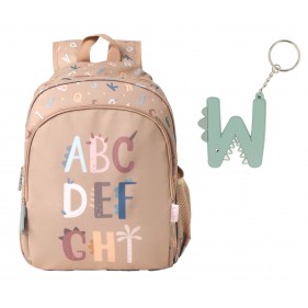MOCHILA INFANTIL MEDIANA  PERSONALIZABLE TUTETE - FUNNY LETTERS + LLAVERO PERSONALIZABLE