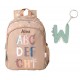 MOCHILA INFANTIL MEDIANA  PERSONALIZABLE TUTETE - FUNNY LETTERS + LLAVERO PERSONALIZABLE