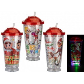 VASO CON PAJITA Y LUZ - ELVES BEHAVIN BADLY (SURTIDO 3 MODELOS)