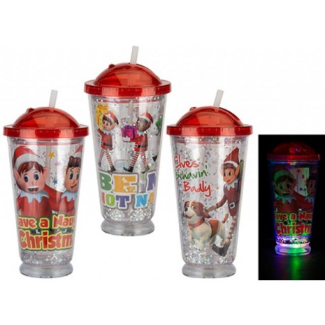 VASO CON PAJITA Y LUZ - ELVES BEHAVIN BADLY (SURTIDO 3 MODELOS)