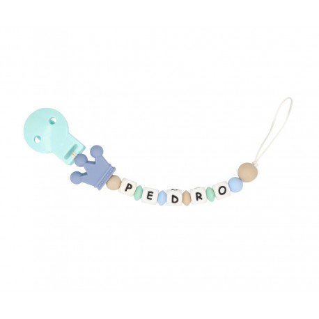 SUJETACHUPETES SILICONA PERSONALIZADO CORONA AZUL