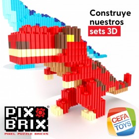 PIX BRIX PIXEL ART SET DINOSAURIO T-REX 397 PIEZAS