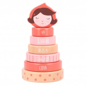 TORRE APILABLE BEBÉ PERSONALIZADA DATOS NACIMIENTO MONNËKA - LITTLE RED