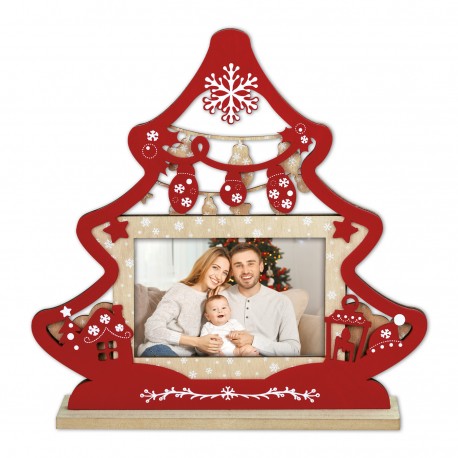 MARCO FOTOS ÁRBOL DE NAVIDAD PERSONALIZADO CON FOTO - ROJO