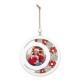 ADORNO COLGANTE NAVIDAD DE MADERA PERSONALIZABLE BOLA COPOS - WHITE