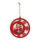ADORNO COLGANTE NAVIDAD DE MADERA PERSONALIZABLE BOLA COPOS - RED