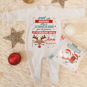PIJAMA NAVIDAD PERSONALIZADO "NAVIDAD EN LA TRIPITA DE MAMÁ" -  Manga Larga