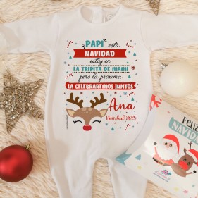 PIJAMA NAVIDAD PERSONALIZADO "NAVIDAD EN LA TRIPITA DE MAMÁ" -  Manga Larga