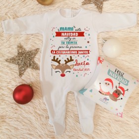 PIJAMA NAVIDAD PERSONALIZADO "MAMÁ, NAVIDAD EN TU TRIPITA" -  Manga Larga