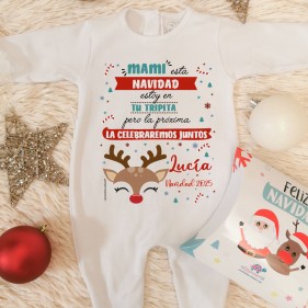 PIJAMA NAVIDAD PERSONALIZADO "MAMÁ, NAVIDAD EN TU TRIPITA" -  Manga Larga