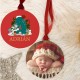 ADORNO BOLA DE NAVIDAD MADERA PERSONALIZABLE CON FOTO NAVIDAD 10 X 10 CM - FELIZ NAVIDAD