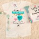 PIJAMA PERSONALIZADO "NUESTRO PRIMER DÍA DEL PADRE JUNTOS" M/L - CORAZONES ROSA/MINT + CAJA REGALO