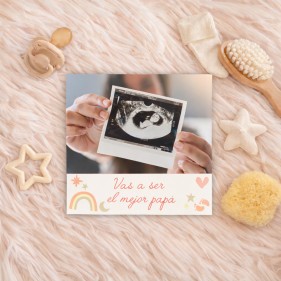 IMÁN MADERA PERSONALIZABLE CON FOTO 10 X 10 CM - VAS A SER EL MEJOR PAPÁ