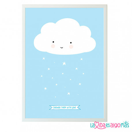 LÁMINA 50 X 70 CM - NUBE AZUL